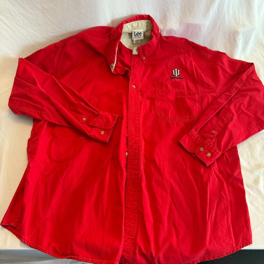 Lee Sport Vintage Indiana University long sleeve button up size extra large XL
